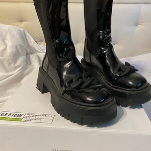 Call It Spring Glossy Black Heeled Boots